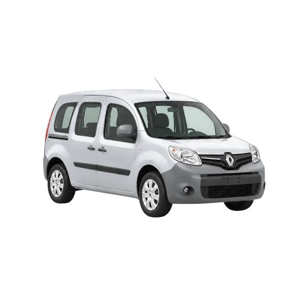 Renault Kangoo 2018 باللون فضي، منظر زاوية ثلاثة أرباع أمامية (باتجاه اليمين)