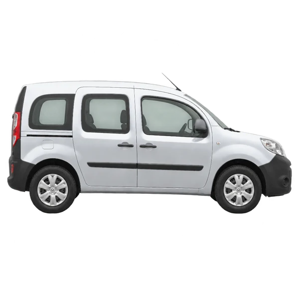 Renault Kangoo 2018 باللون فضي، منظر منظر جانبي (باتجاه اليمين)