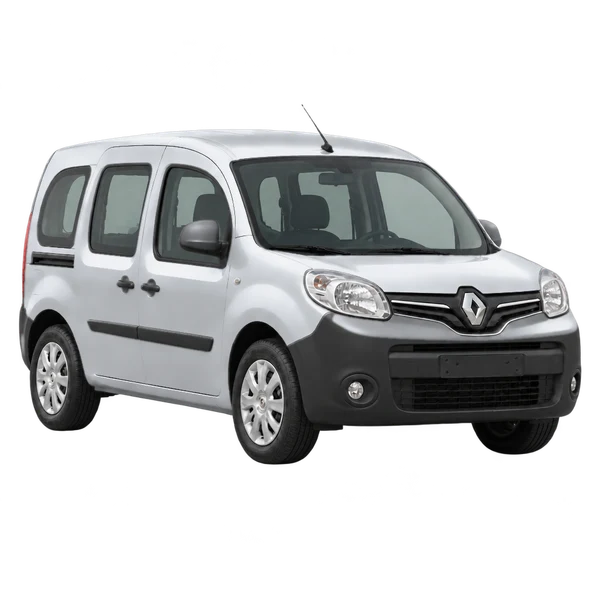 2019 Renault Kangoo in Silber, Ansicht: Dreiviertelansicht vorne (nach rechts)