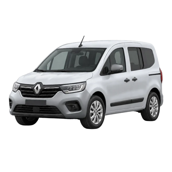 2023 Renault Kangoo in Silber, Ansicht: Dreiviertelansicht vorne (nach links gerichtet)