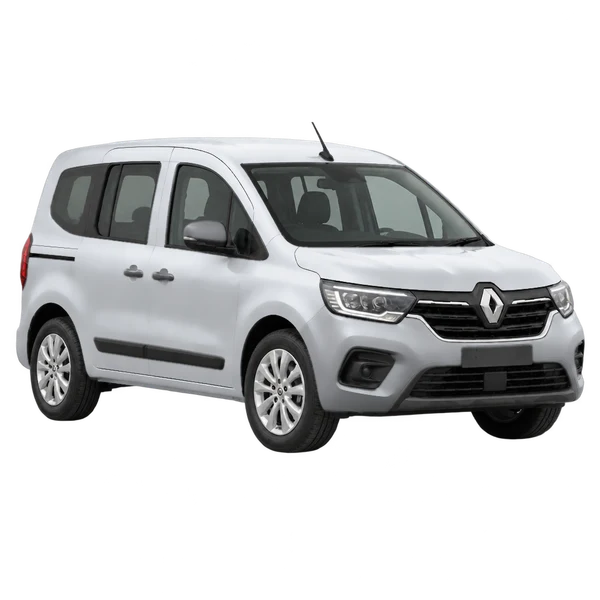2023 Renault Kangoo in Silber, Ansicht: Dreiviertelansicht vorne (nach rechts)