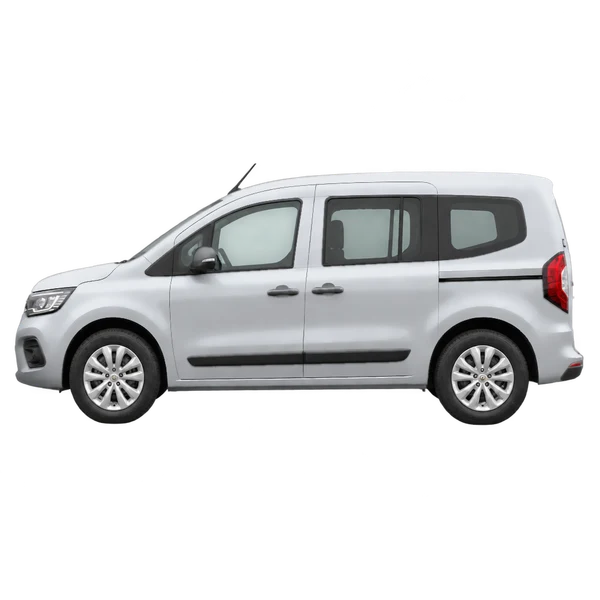 Renault Kangoo 2023 prata, vista lateral (voltada para a esquerda)