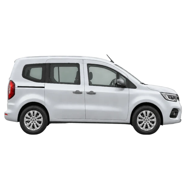 Renault Kangoo 2025 prata, vista lateral (voltada para a direita)