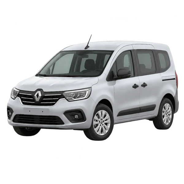 2026 Renault Kangoo in Silber, Ansicht: Dreiviertelansicht vorne (nach links gerichtet)