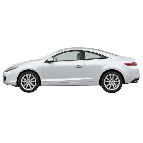 2010 Renault Laguna Coupe' in Silber, Ansicht: Seite (nach links gerichtet)