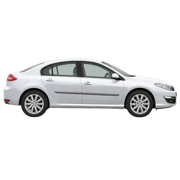Renault Laguna 2014 باللون فضي، منظر منظر جانبي (باتجاه اليمين)