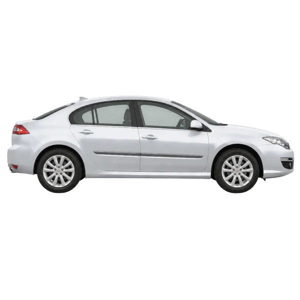 Renault Laguna 2015 باللون فضي، منظر منظر جانبي (باتجاه اليمين)