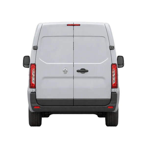 Renault Master 2026 باللون فضي، منظر من الخلف