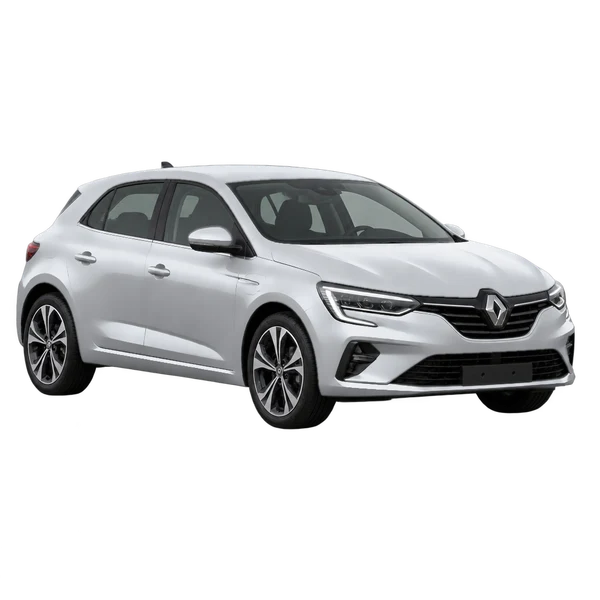 silver 2022 Renault Megane E-Tech Plug-IN Hybrid front three-quarter (facing left) view