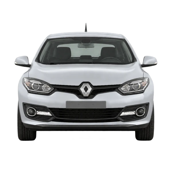 Renault Megane III 2014 باللون فضي، منظر أمامي