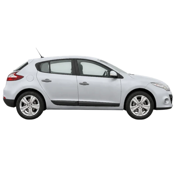 Renault Megane 2011 prata, vista lateral (voltada para a direita)