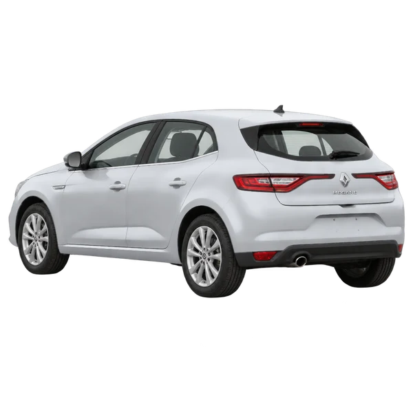Renault Megane 2016 argent, vue trois-quarts arrière (orienté vers la gauche)
