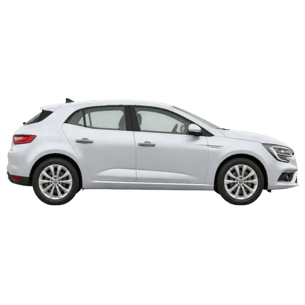 Renault Megane 2016 argent, vue profil (tourné vers la droite)
