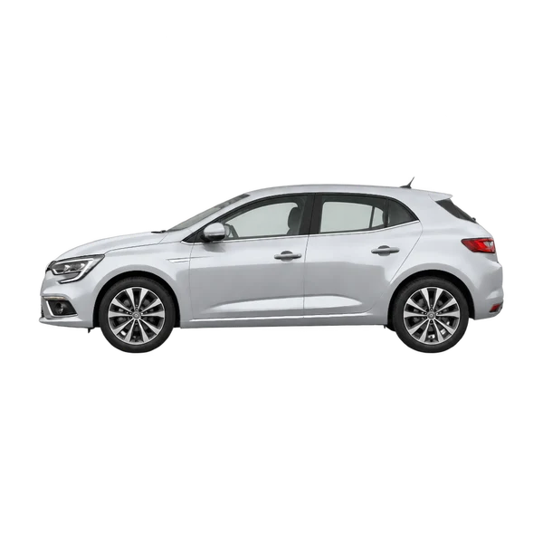 Renault Megane 2018 prata, vista lateral (voltada para a esquerda)