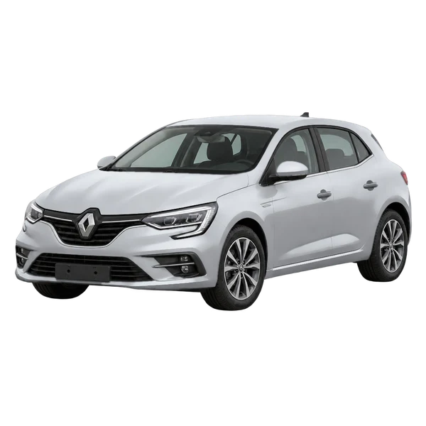 Renault Megane 2021 argent, vue trois-quarts avant (orienté vers la gauche)