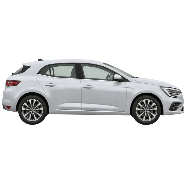 Renault Megane 2021 argent, vue profil (tourné vers la droite)