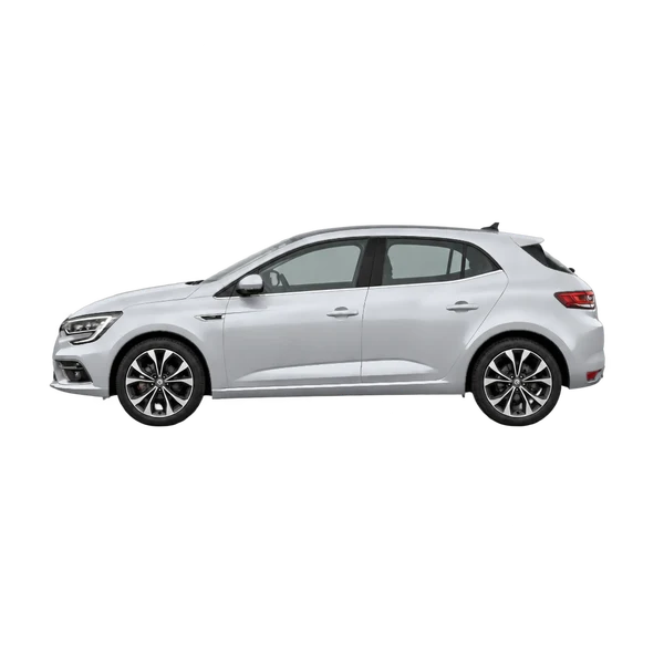 Renault Megane 2023 argent, vue côté (vers la gauche)