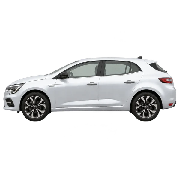 silver 2025 Renault Megane side (facing left) view