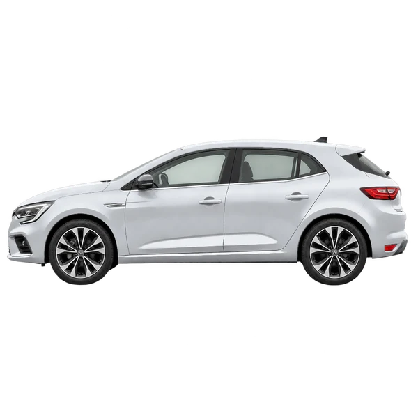 Renault Megane 2026 argent, vue côté (vers la gauche)