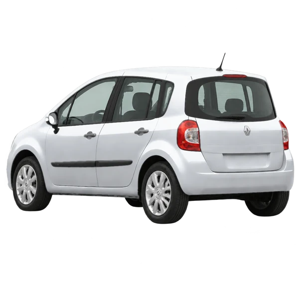 Renault Modus 2012 prata, vista três quartos traseira (voltada para a esquerda)