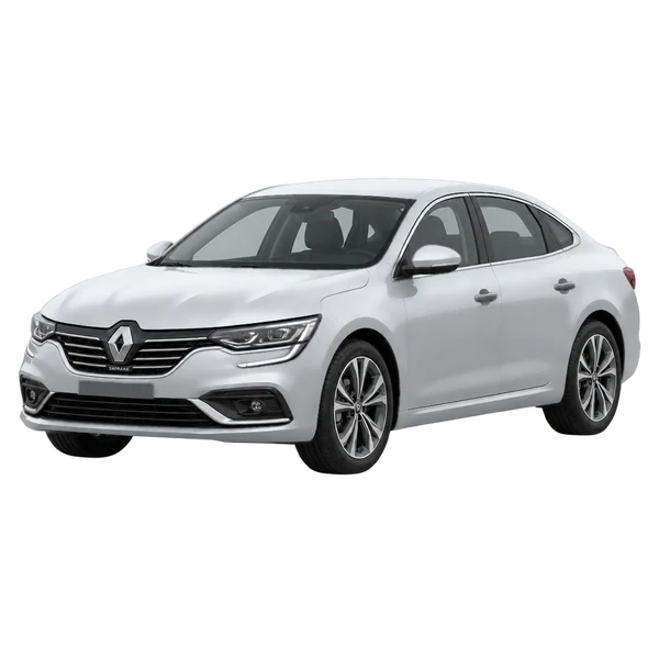Renault Safrane 2021 prata, vista dianteira em três quartos (voltada para a esquerda)