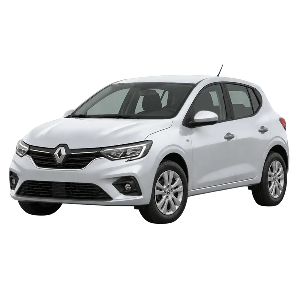2024 Renault Sandero in Silber, Ansicht: Dreiviertelansicht vorne (nach links gerichtet)