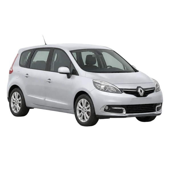 シルバーの2012 Renault Scenic（フロントスリークォーター(左向き)ビュー）