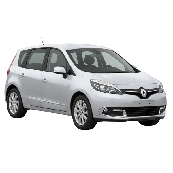 Renault Scenic 2014 prata, vista dianteira em três quartos (voltada para a esquerda)