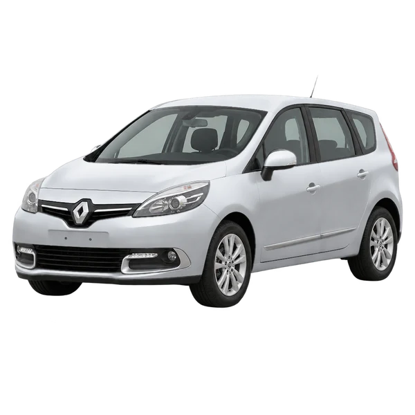 Renault Scenic 2015 argent, vue trois-quarts avant (orienté vers la gauche)