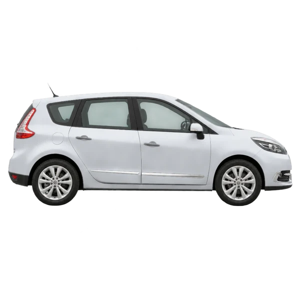シルバーの2016 Renault Scenic（側面（右向き）ビュー）