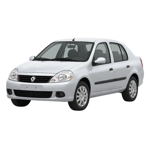 Renault Thalia 2010 argent, vue trois-quarts avant (orienté vers la gauche)