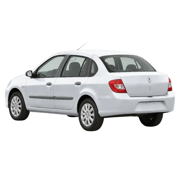 Renault Thalia 2011 باللون فضي، منظر ثلاثة أرباع خلفي (باتجاه اليسار)