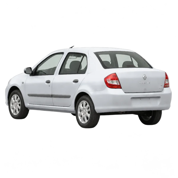 Renault Thalia 2013 argent, vue trois-quarts arrière (orienté vers la gauche)