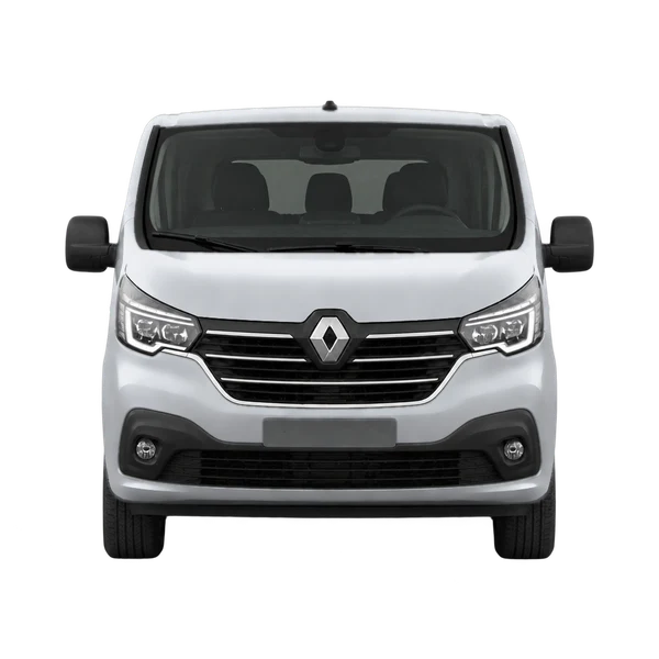 Renault Trafic 2021 باللون فضي، منظر أمامي