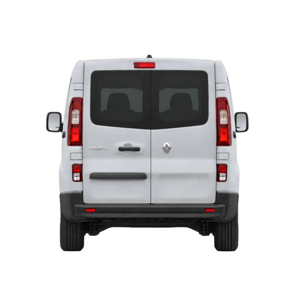 Renault Trafic 2021 باللون فضي، منظر من الخلف