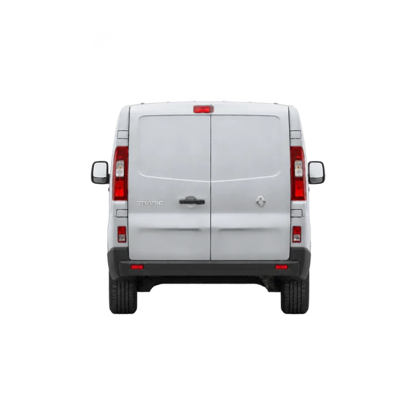 Renault Trafic 2022 en plateado, vista trasera