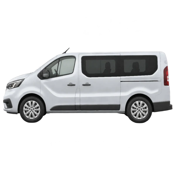 Renault Trafic 2024 prata, vista lateral (voltada para a esquerda)