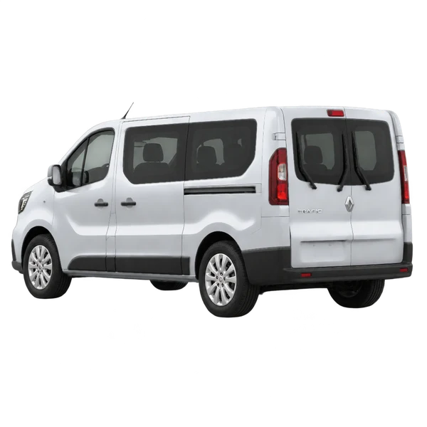 シルバーの2025 Renault Trafic（リア斜め（左向き）ビュー）