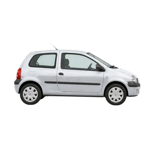 Renault Twingo 2004 en plateado, vista lateral (hacia la derecha)