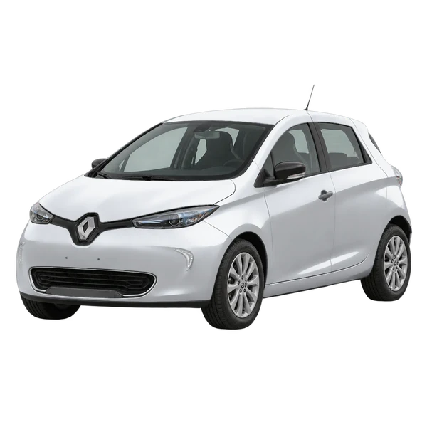 Renault Zoe 2014 argent, vue trois-quarts avant (orienté vers la gauche)