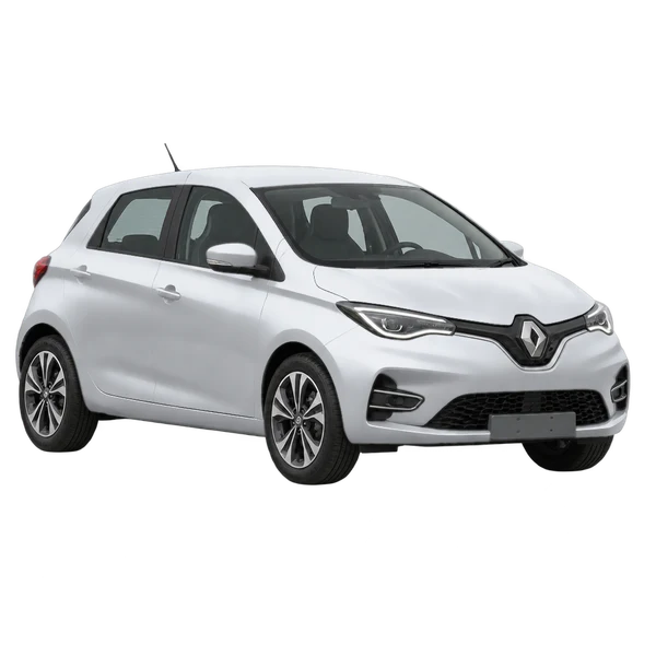 Renault Zoe 2023 argent, vue trois-quarts avant (orienté vers la gauche)