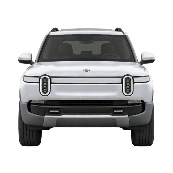 2024 Rivian R1S in Silber, Ansicht: Front