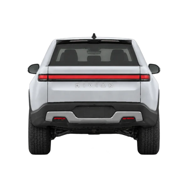 Rivian R1T 2022 argent, vue arrière