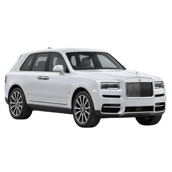 Rolls-Royce Cullinan 2021 باللون فضي، منظر زاوية ثلاثة أرباع أمامية (باتجاه اليمين)