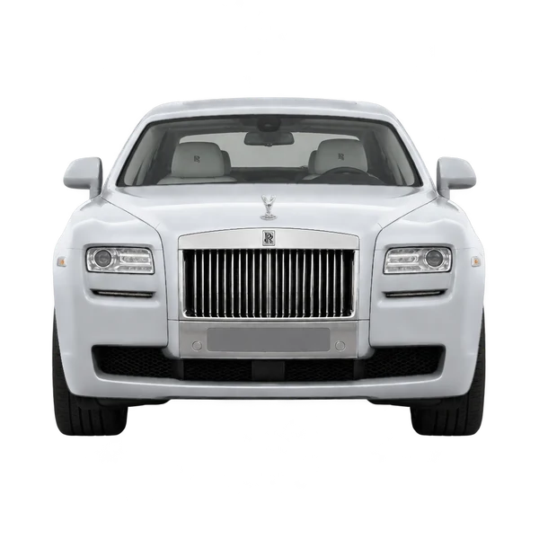 Rolls-Royce Ghost 2010 باللون فضي، منظر أمامي