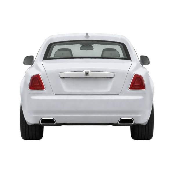 Rolls-Royce Ghost 2010 باللون فضي، منظر من الخلف