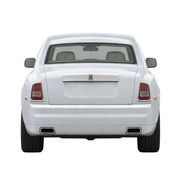 Rolls-Royce Phantom 2004 en plateado, vista trasera