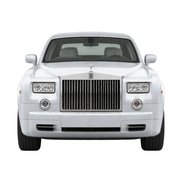 Rolls-Royce Phantom 2005 باللون فضي، منظر أمامي