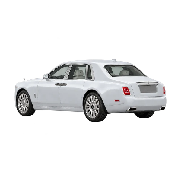 Rolls-Royce Phantom 2023 argent, vue trois-quarts arrière (orienté vers la gauche)