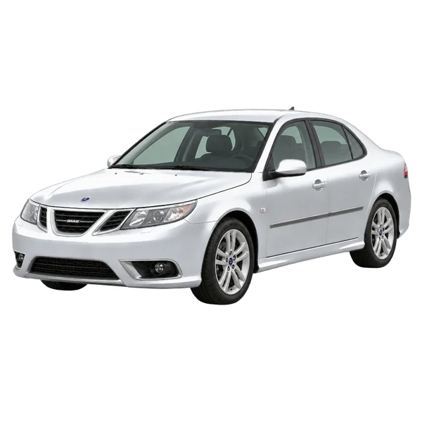2012 SAAB 9-3 — Front three-quarter (facing left), silver